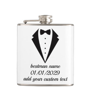 Op maat gemaakte smoking ontwerp fles bruiloft cad heupfles