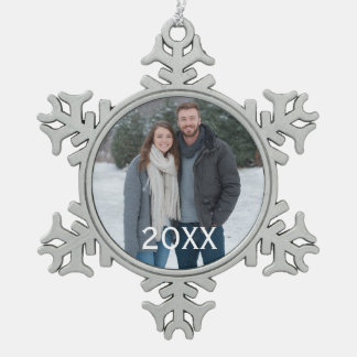 Op maat gemaakte sneeuwvlokfoto-ornament 20XX gepe Tin Sneeuwvlok Ornament