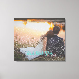 Op maat gemaakte Sparkle Light Effect Trouwcanvas Canvas Afdruk