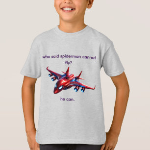 Op maat gemaakte Spiderman Web-Vliegtuig Kinderen  T-shirt