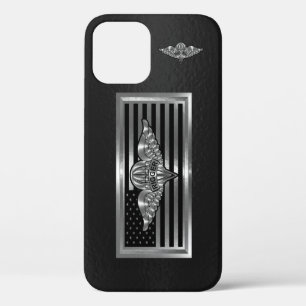 Op maat gemaakte stalen vlag voor parachutemonteur iPhone 12 hoesje