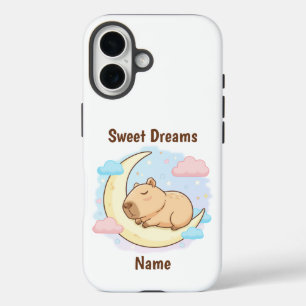 Op maat gemaakte Sweet Dreams Capybara iPhone Hoes