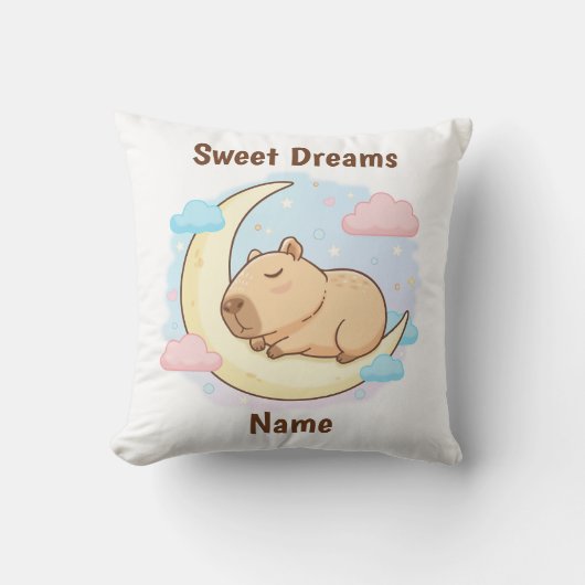 Op maat gemaakte Sweet Dreams Capybara Worpkussen Kussen (Voorkant)
