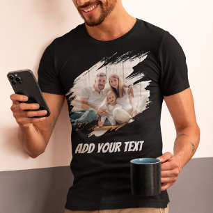 Op maat gemaakte T-shirt met foto en tekst
