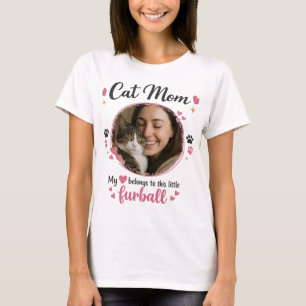 Op maat gemaakte T-shirt voor kattenmoeders met fo