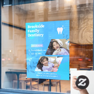 Op maat gemaakte tandarts kliniek foto advertentie raamsticker