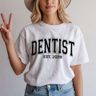 Op maat gemaakte tandarts overhemd, afstudeercadea t-shirt
