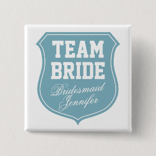 Op maat gemaakte Team Bruid knopen voor vrijgezell Vierkante Button 5,1 Cm