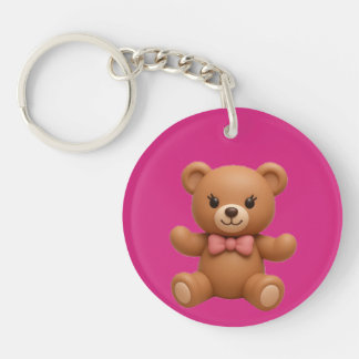 Op maat gemaakte Teddy en krans dubbelzijdige sleu Sleutelhanger