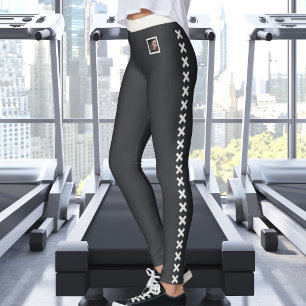 Op maat gemaakte tekst huisdier foto neutraal patr leggings