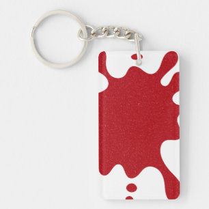 Op maat gemaakte Tomaat Rood Spat op Witte Acryl S Sleutelhanger