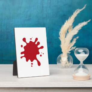 Op maat gemaakte Tomatenrode Inktvlek Plaque – Wit Fotoplaat