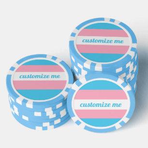 Op maat gemaakte transgender vlag poker chips