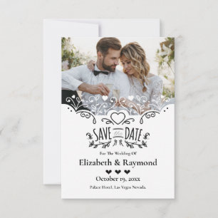 Op maat gemaakte trouwfoto Save The Date uitnodigi