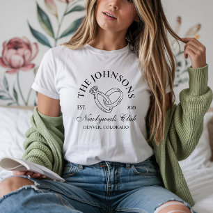 Op maat gemaakte trouwhemd, bijpassend bruids- en  t-shirt