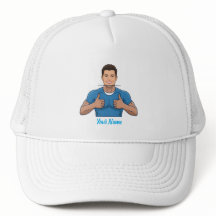 Op maat gemaakte Trucker Pet met gezicht en naam P