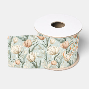 Op maat gemaakte tulp thema kinderverjaardag grosgrain lint