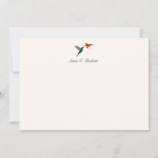 Op maat gemaakte turquoise kolibrie kaart notitiekaartje