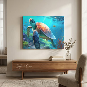Op maat gemaakte Turtle Canvas Muurkunst Persoonli Afdruk