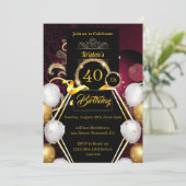 Op maat gemaakte uitnodiging voor 40ste verjaardag (Staand voorkant)