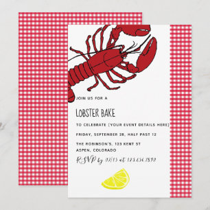 Op maat gemaakte uitnodiging voor Lobster Bake/Boi