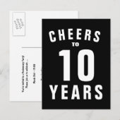 Op maat gemaakte uitnodigingskaarten voor 10-jarig uitnodiging briefkaart (Voorkant / Achterkant)