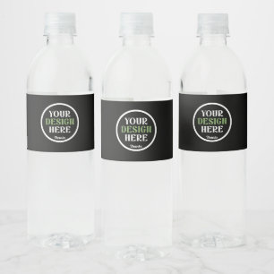 Op maat gemaakte, unieke, strakke en minimalistisc waterfles etiket