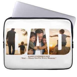 Op maat gemaakte Vaderdag-fotocollagekaart Laptop Sleeve
