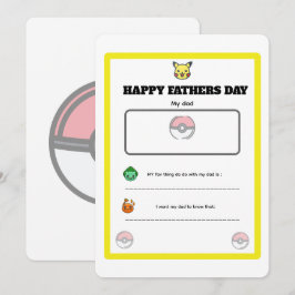 op maat gemaakte vaderdag pokemon kaart