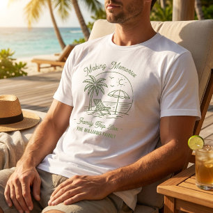 Op maat gemaakte vakantiefamiliereis minimalistisc t-shirt