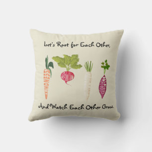 Op maat gemaakte veganistische plant-themed kussen
