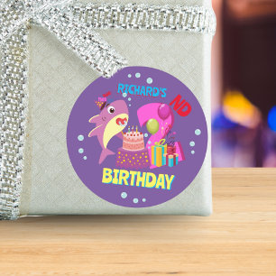 Op maat gemaakte verjaardagscadeau voor mama tante ronde sticker