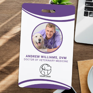 Op maat gemaakte veterinaire foto naam ID badge