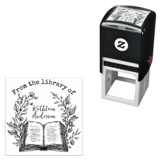 Op maat gemaakte vintage bloem boekenstempel zelfinktende stempel