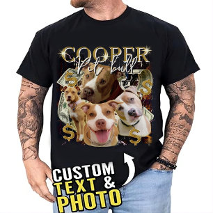 Op maat gemaakte vintage bootleg huisdier foto col t-shirt