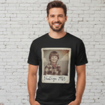 Op maat gemaakte vintage foto en jaar shirt, op ma