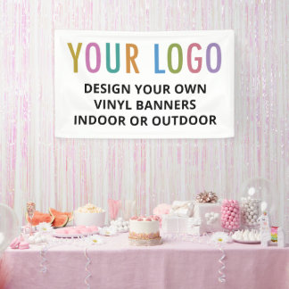 Op maat gemaakte vinyl banner met logo voor binnen