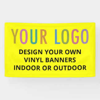 Op maat gemaakte vinyl banner met logo voor binnen