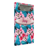 Op maat gemaakte vlinder bloemenpatroon cadeau mini klembord (Schuin)