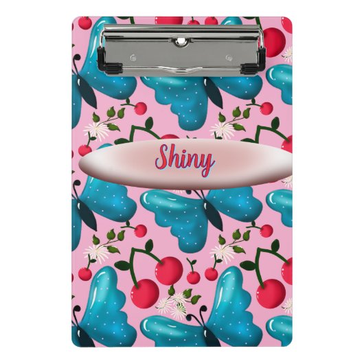 Op maat gemaakte vlinder bloemenpatroon cadeau mini klembord (Voorkant)