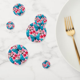 Op maat gemaakte vlinder verjaardagsfeest bijpasse confetti