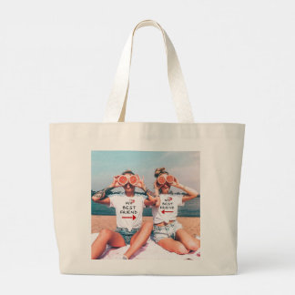 Op maat gemaakte vriendschapsfoto boodschappentas grote tote bag