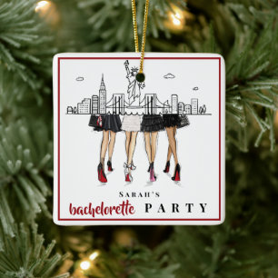 Op maat gemaakte vrijgezellenfeest New York City S Keramisch Ornament