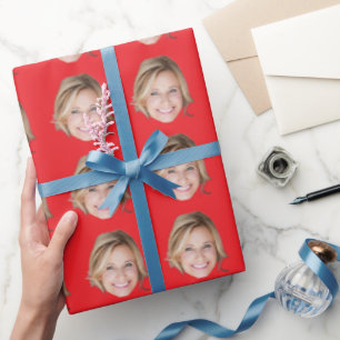 Op maat gemaakte vrouw  Gezicht Gepersonaliseerde  Cadeaupapier