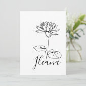 Op maat gemaakte waterlelie geboortebloem cadeau v kaart (Staand voorkant)