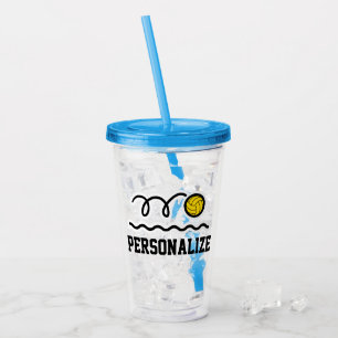 Op maat gemaakte waterpolospeler acryl tumbler gla drinkbeker