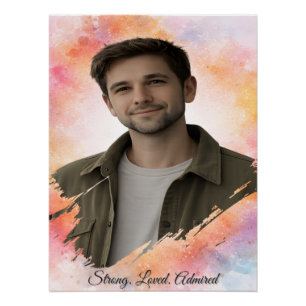 Op maat gemaakte waterverf Valentijnscadeau voor h Perfect Poster
