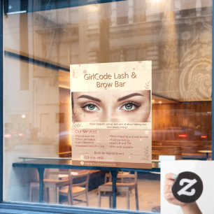Op maat gemaakte wenkbrauw wimper schoonheidssalon raamsticker