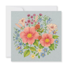 Op maat gemaakte wilde bloemen wenskaart