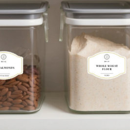 Op maat gemaakte witte keukenetiketten voor de voo sticker